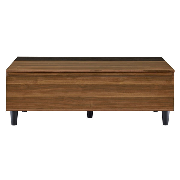 English Elm Walnut Lift-Top Coffee Table: Mid-Century Modern Elegance With Functional Open Storage & Style B062P181387-GIGA