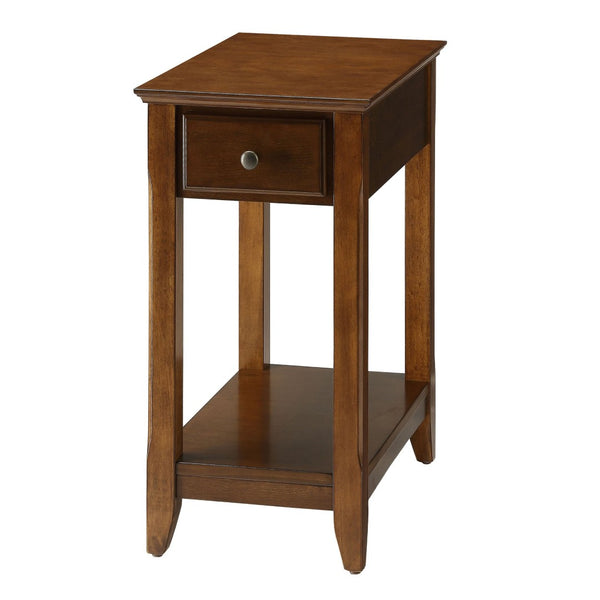 English Elm Walnut Accent Table With Storage Shelf - Elegant Design, Durable Build & Versatile Style For Any Room B062P181378-GIGA