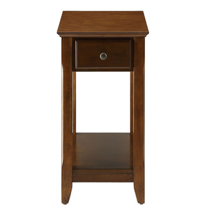 English Elm Walnut Accent Table With Storage Shelf - Elegant Design, Durable Build & Versatile Style For Any Room B062P181378-GIGA