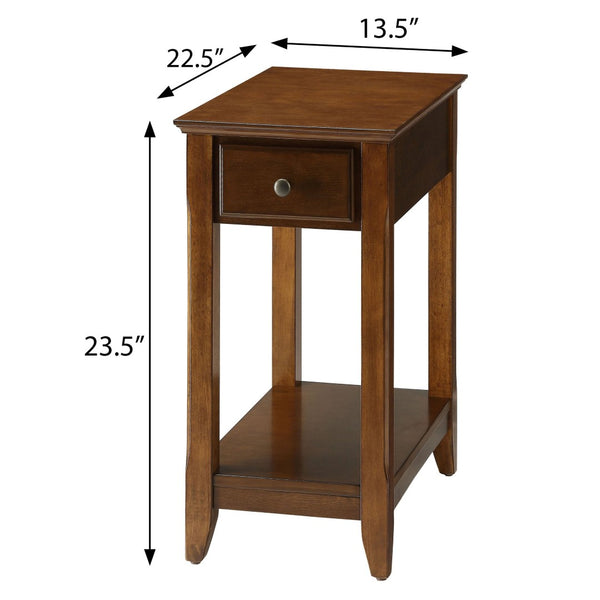 English Elm Walnut Accent Table With Storage Shelf - Elegant Design, Durable Build & Versatile Style For Any Room B062P181378-GIGA