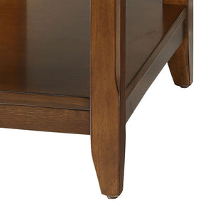 English Elm Walnut Accent Table With Storage Shelf - Elegant Design, Durable Build & Versatile Style For Any Room B062P181378-GIGA