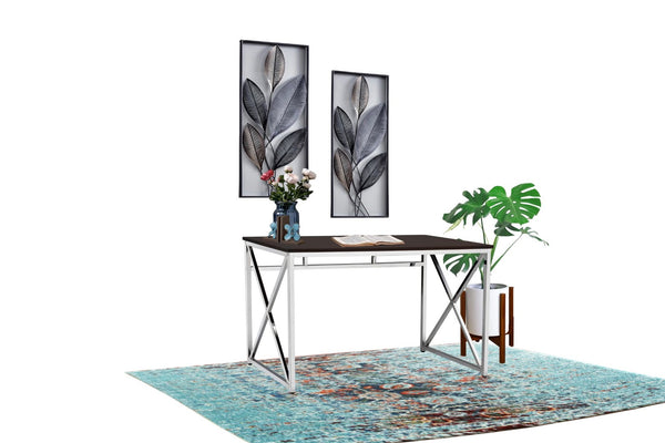 English Elm Madison 47 Inch Writing Desk with Chrome X Base and Engineered Wood Top for Home Office B091P183627