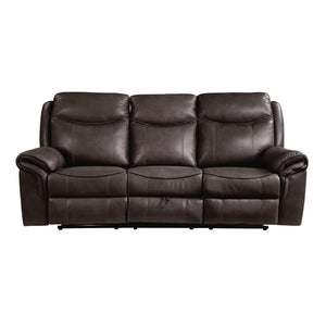English Elm Dark Brown Faux Leather Reclining Sofa with Usb Ports Cup Holders Living Room B011P183624