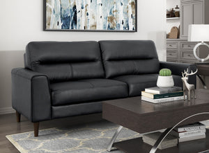 English Elm Modern Top Grain Leather Sofa Solid Wood Frame Mid-century Style Living Room Seat B011P183641