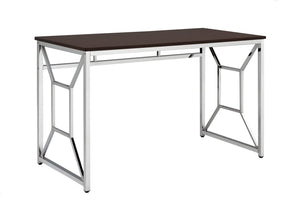English Elm Martha Wide Home Office Desk with Chrome Legs and Anti-scratch Engineered Wood Top B091P183630