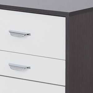 English Elm White Minimalist 3-Drawer Accent Table with Smooth 3/4 Extension Drawers for Bedroom or Living Room Storage White+Black B062P181404