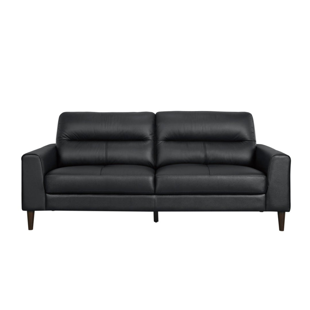 English Elm Modern Top Grain Leather Sofa Solid Wood Frame Mid-century Style Living Room Seat B011P183641