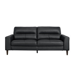 English Elm Modern Top Grain Leather Sofa Solid Wood Frame Mid-century Style Living Room Seat B011P183641