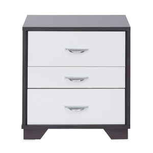 English Elm White Minimalist 3-Drawer Accent Table with Smooth 3/4 Extension Drawers for Bedroom or Living Room Storage White+Black B062P181404