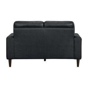 English Elm Modern Mid-century Loveseat Top Grain Leather Solid Wood Legs Living Room Seat B011P183637
