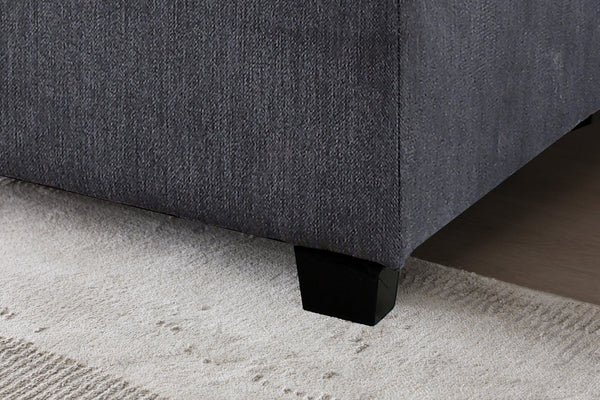 English Elm Modern Sectional Sofa - L-Shape Convertible Couch Set With Ottoman For Stylish Living Spaces, Grey W1117S00287