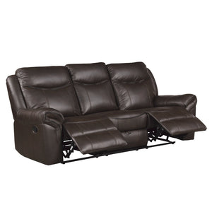 English Elm Dark Brown Faux Leather Reclining Sofa with Usb Ports Cup Holders Living Room B011P183624