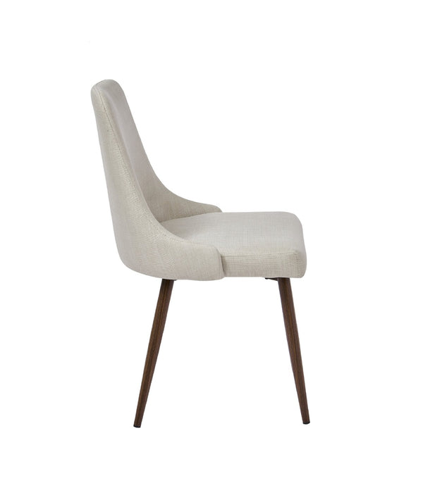 English Elm Upholstery Boucle Armless Dining Chairs Set of 2 with Iron Frame Modern Seating Beige B091P183401