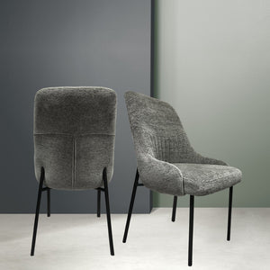 English Elm Upholstery Boucle Armless Dining Chairs Set of 2 with Iron Frame Modern Seating B091P183385