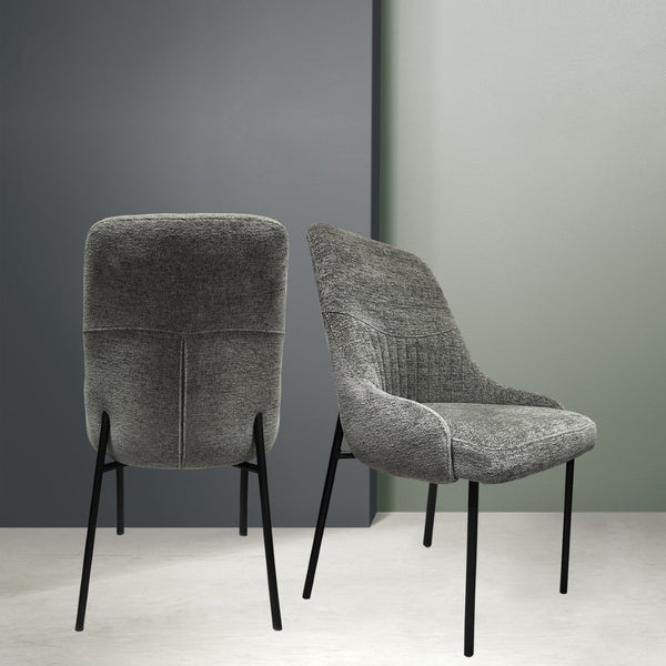 English Elm Upholstery Boucle Armless Dining Chairs Set of 2 with Iron Frame Modern Seating B091P183385