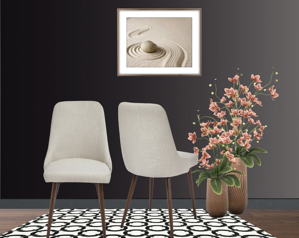 English Elm Upholstery Boucle Armless Dining Chairs Set of 2 with Iron Frame Modern Seating Beige B091P183401