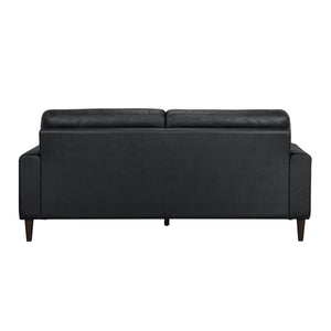English Elm Modern Top Grain Leather Sofa Solid Wood Frame Mid-century Style Living Room Seat B011P183641