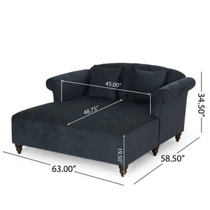 English Elm Christopher Knight Home® - Loveseat Chaise Lounge Part - Luxurious Charcoal Upholstered Seating For Cozy Relaxation & Style 68104.00BFCHAR