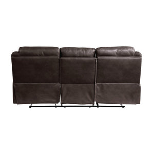English Elm Dark Brown Faux Leather Reclining Sofa with Usb Ports Cup Holders Living Room B011P183624