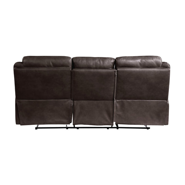 English Elm Dark Brown Faux Leather Reclining Sofa with Usb Ports Cup Holders Living Room B011P183624