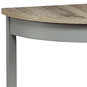 English Elm Grey Half Moon Console Table in Grey Oak Finish with Bottom Shelf, Rustic Entryway Accent Table B062P181397