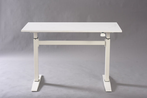 English Elm 47" Manual Height Adjustable Standing Desk White Steel Frame Home Office Workspace B091P183638