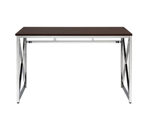 English Elm Madison 47 Inch Writing Desk with Chrome X Base and Engineered Wood Top for Home Office B091P183627