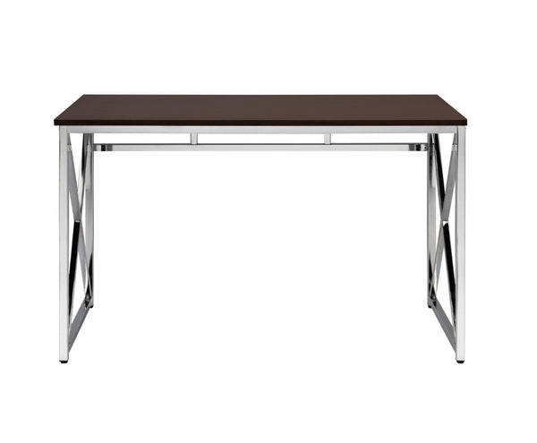 English Elm Madison 47 Inch Writing Desk with Chrome X Base and Engineered Wood Top for Home Office B091P183627