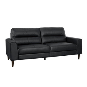 English Elm Modern Top Grain Leather Sofa Solid Wood Frame Mid-century Style Living Room Seat B011P183641