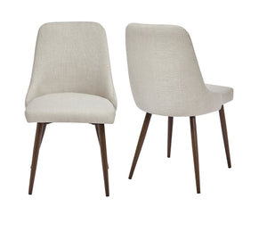 English Elm Upholstery Boucle Armless Dining Chairs Set of 2 with Iron Frame Modern Seating Beige B091P183401