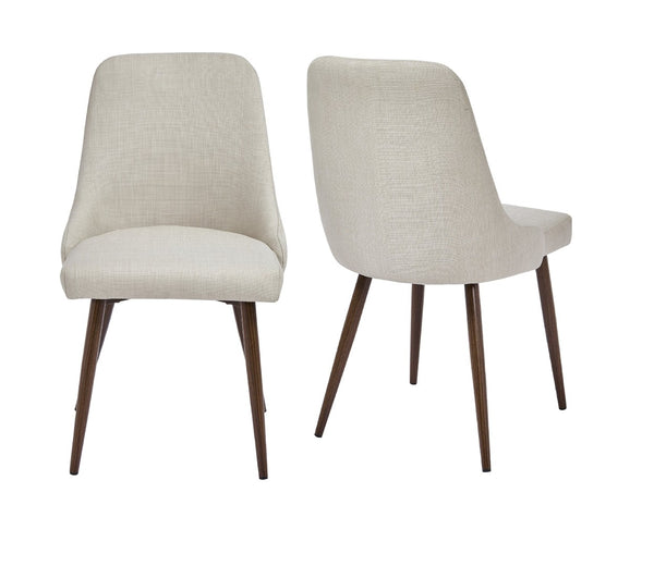 English Elm Upholstery Boucle Armless Dining Chairs Set of 2 with Iron Frame Modern Seating Beige B091P183401
