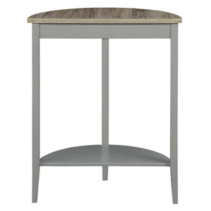 English Elm Grey Half Moon Console Table in Grey Oak Finish with Bottom Shelf, Rustic Entryway Accent Table B062P181397
