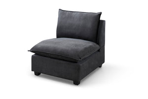 English Elm Modern Sectional Sofa - L-Shape Convertible Couch Set With Ottoman For Stylish Living Spaces, Grey W1117S00287