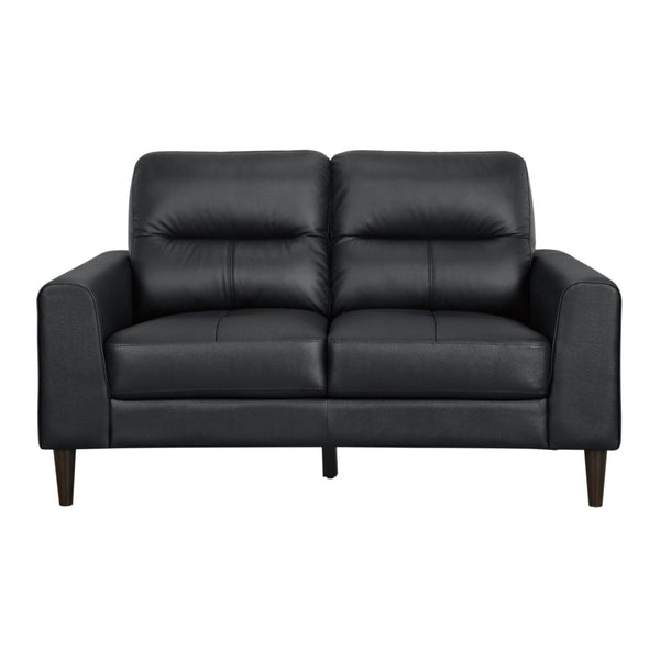 English Elm Modern Mid-century Loveseat Top Grain Leather Solid Wood Legs Living Room Seat B011P183637