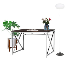 English Elm Madison 47 Inch Writing Desk with Chrome X Base and Engineered Wood Top for Home Office B091P183627