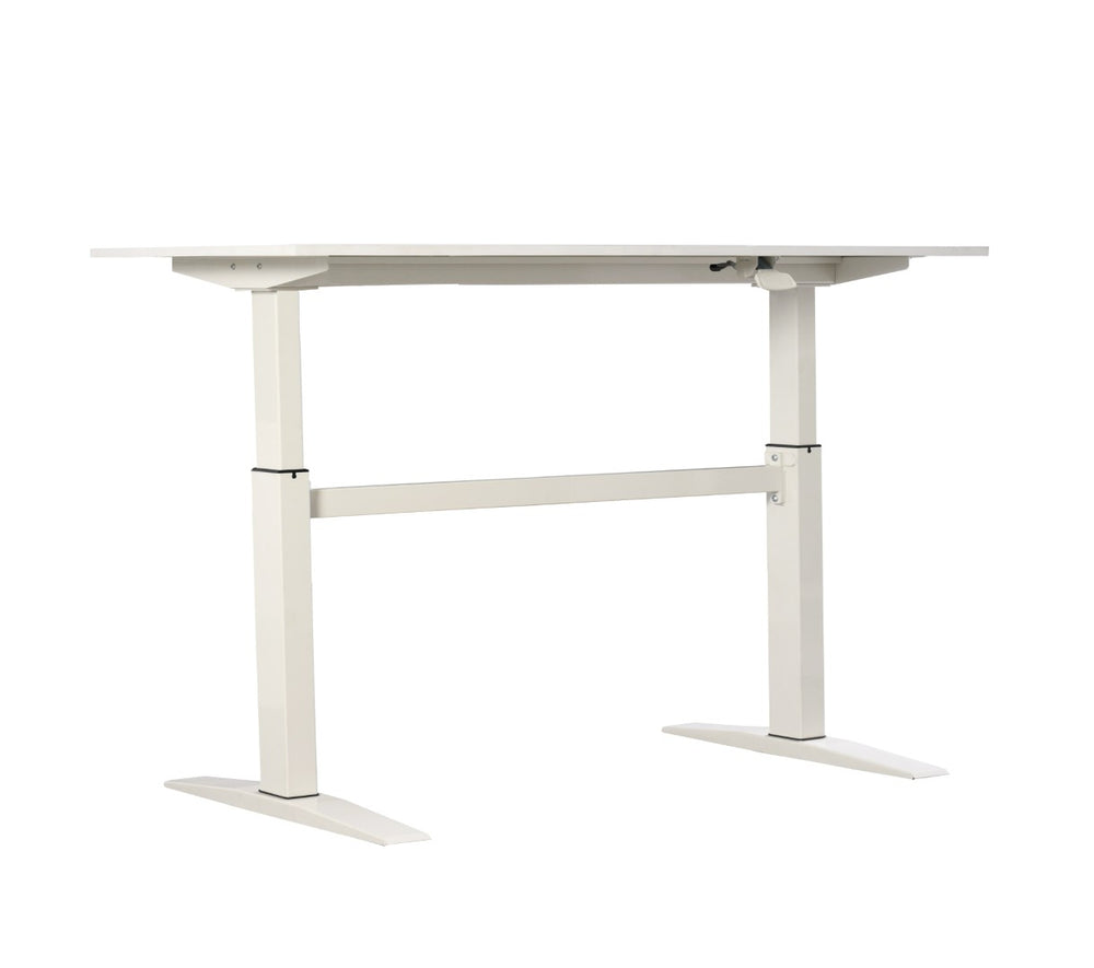 English Elm 47" Manual Height Adjustable Standing Desk White Steel Frame Home Office Workspace B091P183638