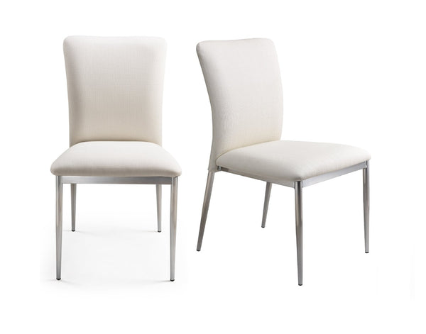 English Elm Contempory Faux Leatherette Dining Side Chairs with Chrome Legs Set of 4 Modern B091P183410