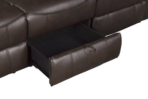 English Elm Dark Brown Faux Leather Reclining Sofa with Usb Ports Cup Holders Living Room B011P183624
