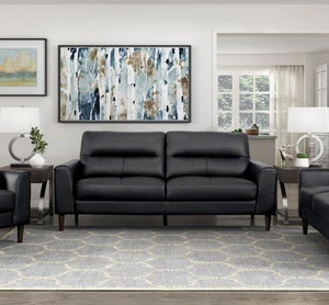 English Elm Modern Top Grain Leather Sofa Solid Wood Frame Mid-century Style Living Room Seat B011P183641
