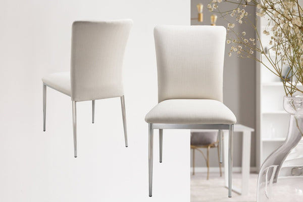 English Elm Contempory Faux Leatherette Dining Side Chairs with Chrome Legs Set of 4 Modern B091P183410
