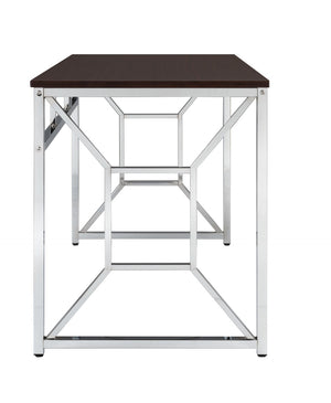 English Elm Martha Wide Home Office Desk with Chrome Legs and Anti-scratch Engineered Wood Top B091P183630