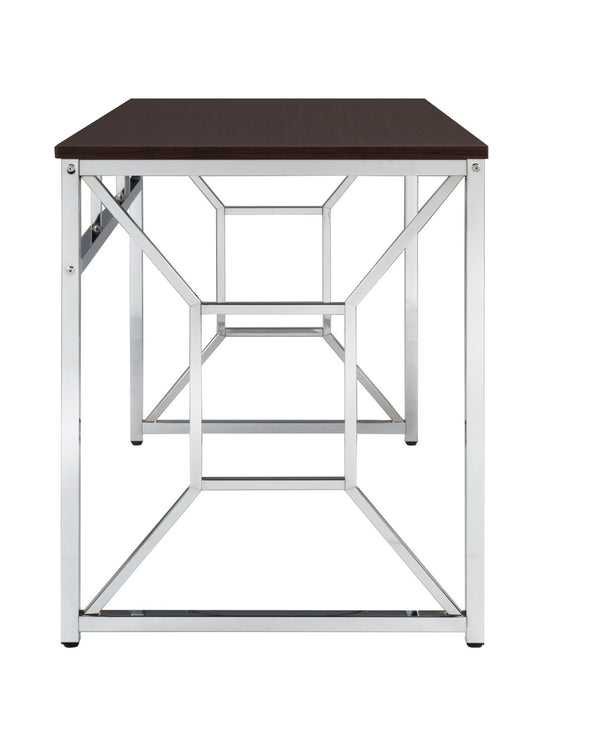 English Elm Martha Wide Home Office Desk with Chrome Legs and Anti-scratch Engineered Wood Top B091P183630