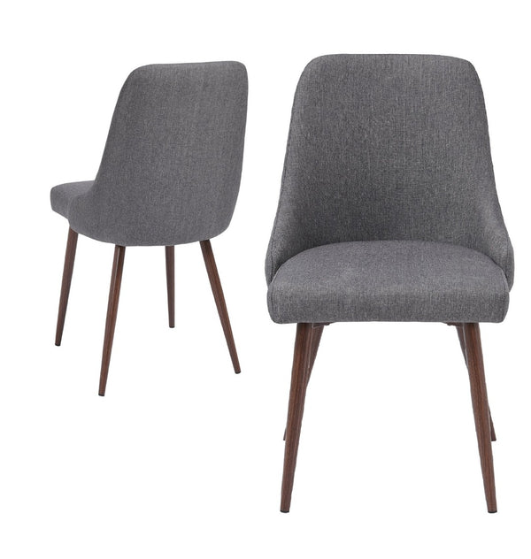 English Elm Upholstery Boucle Armless Dining Chairs Set of 2 with Iron Frame Modern Seating Dark Gray B091P183409