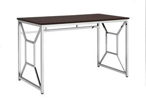 English Elm Martha Wide Home Office Desk with Chrome Legs and Anti-scratch Engineered Wood Top B091P183630