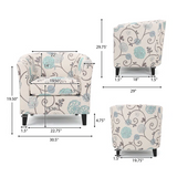 Christopher Knight Home® - Noble House - Preston White and Blue Fabric Club Chair