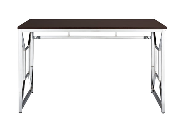 English Elm Martha Wide Home Office Desk with Chrome Legs and Anti-scratch Engineered Wood Top B091P183630