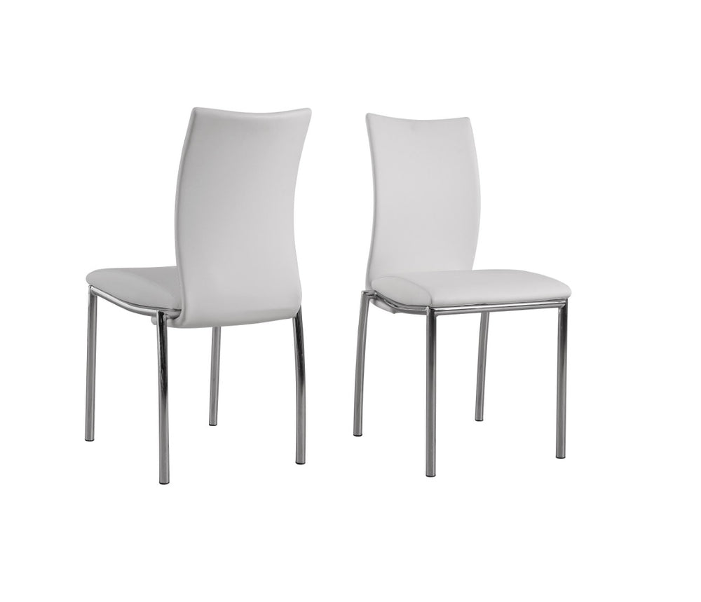 English Elm Contempory Faux Leatherette Dining Side Chairs with Chrome Legs Set of 4 Modern B091P183411