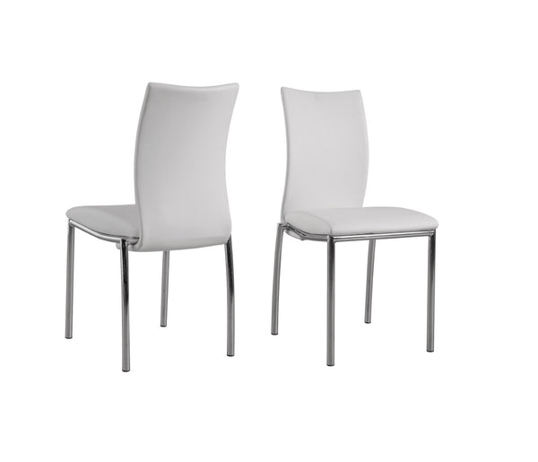 English Elm Contempory Faux Leatherette Dining Side Chairs with Chrome Legs Set of 4 Modern B091P183411