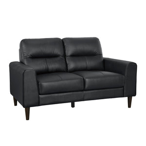 English Elm Modern Mid-century Loveseat Top Grain Leather Solid Wood Legs Living Room Seat B011P183637