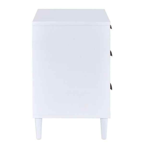 English Elm White Minimalist 3-Drawer Accent Table with Smooth 3/4 Extension Drawers for Bedroom or Living Room Storage Brown+White B062P181406